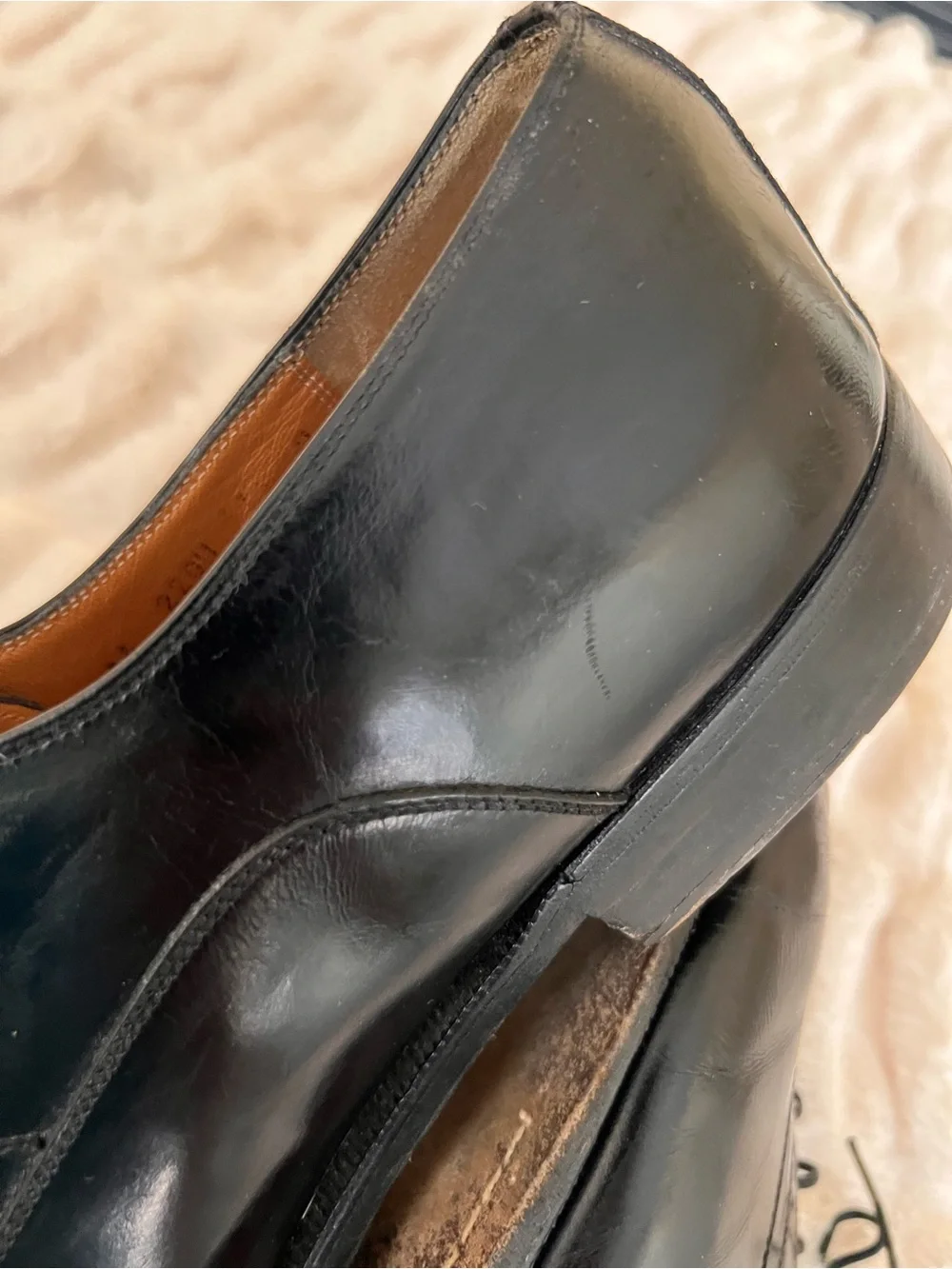 FERRAGAMO Men’s Black Leather Cap Toe Oxford Dress Shoes Size 11.5 D